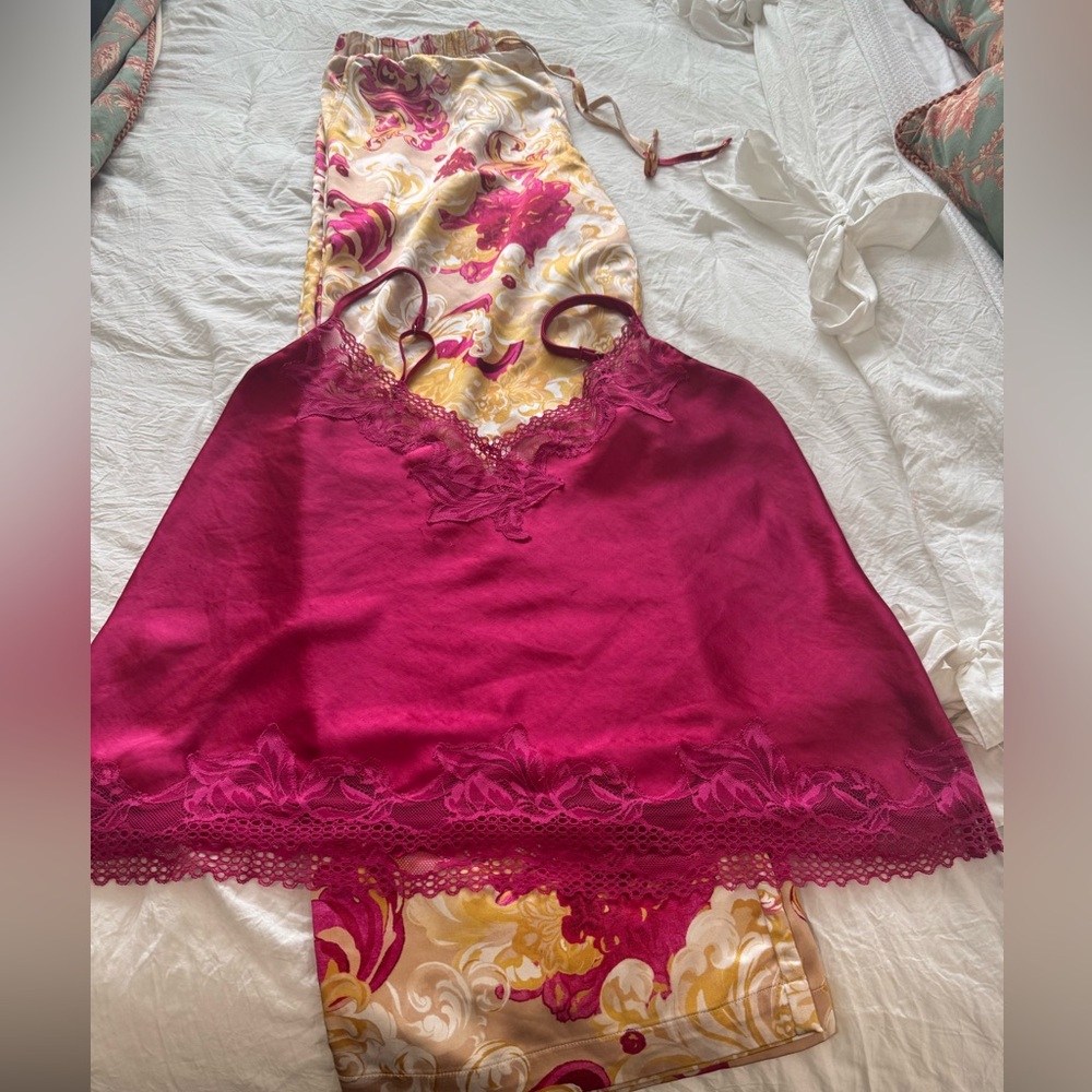 Soma Pink and Yellow Pajama Set